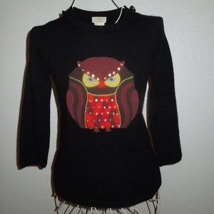 Kate Spade Owl Cashmere Sweater XS